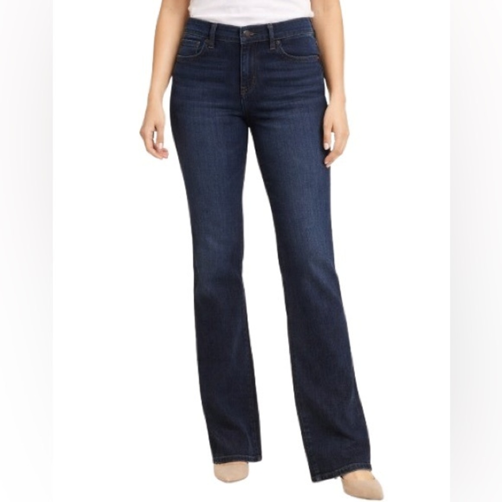 Spanx Slim-X Straight Jeans Dark Wash Shaping Stretch Denim Size 29 30x31